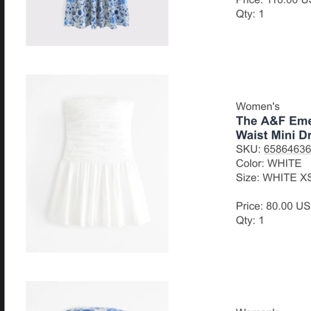 Abercrombie & Fitch White Emerson Drop Waist Mini Dress